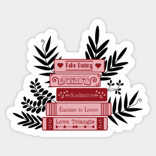 Bookish aesthetic | Romance tropes | Book stack Sticker